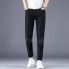 Automne New Mens Ripped Slip Fit Elasticity Jeans Men's Herming Business Famme Classic Casual Colters Brodery Skinny Jeans Biker Denim