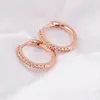 Boucles d'oreilles STAD VOLINE S925 STERLING Silver 925 Zircon Small Hoop Women Rose Gold Fashion Gift