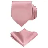 Bow Ties 1set Solid Color And Pocket Square Sets Pure Business Formal Handkerchief For Men Casual Occasions Wedding