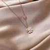 Collane a sospensione Design della moda coreana Little Daisy Titanio in acciaio Collana per donne Simple Collar Chain Temperament Party Gioielli Regalo