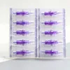 50pcs / boîte cartouches de tatouage jetables aiguille RL RS RM M1 Purple Permanent Feed-Lip Makeup Needles For Tattoo Machine Pen 240416