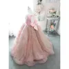 Robes concours de petites filles princesse d perles appliquées florales