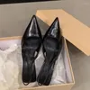 Sandalen 2024 Pointy High Heels weibliche Nische Single Schuhe schwarz sexy Frühling und Sommer großer Stiletto
