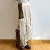 Deeptown Кружевая асимметричная юбка Fairycore Women Vintage Y2K Boho Эстетическая мода высокая талия средняя юбка Леди Праздничные наряды 240420