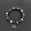 Strand Nature Volcano Kamienne koraliki Bracelet dla mężczyzn Vintage punk elastyczne okrągłe koraliki miłośnicy 8/10 mm pary Prezent biżuterii