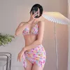 Nouvelle fille bikini petite poitrine sexy rassemblement de la mode de la mode Split Split Swirtwear Women's Tree Piece Set