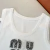 Tanques pour femmes Top de créateur crop top shirt tricot ventre de luxe sans manches coton pur coton à la mode