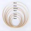 Decorative Figurines Dream Bamboo Rings Wooden Circle Round Catcher DIY Hoop For Flower Wreath House Garden Plant Decor Hanging Basket 15Cm