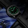 Armbanduhr Chenxi Männer Leder Hollow Out Quarz Uhr Luminous Date Square Watch hochwertige Luxus -Freizeitmann -Armbanduhr 2024
