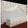 Cortinas de cenário de seda de seda de gelo branco Simples Swag Satin Party Background Drape Cortina Decoração de Casamento 10ftx20ft7458874