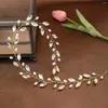 Huvudstycken handgjorda kristall pannband för kvinnor brud pärlor bröllop hårband hår tillbehör smycken hårband