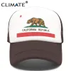 Clima softball california Cap maschio uomo uomo bear california bandiera camionista berretto hip hop cappello cool mesh man papà papà bambino adulto