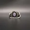 Anillos de banda Huisept retro 925 anillo de plata amatista anillo de moda de moda fiesta de boda para mujer regalo al por mayor Q240427