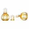 Bouteilles de rangement Luxury Gold Perfume Rechargeable Bouteille 50 ml Pumpe à vis de parfum arabe Pompe à vitre rond Atomizer Spray Mist 5pcs
