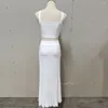 Robes de travail Robes sets Femmes Jupe en deux pièces Définit épaule blanche Summer Short Tops Party High Wair Long Top Sexy Crop Top
