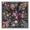 130 cm Brand de luxe Twill Square Scarf Femmes Bandana Square Scharf Design Floral Kerchief foulards pour les femmes Fashion Shawl Echarpe 240412