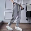 Herrenhose Männliche Schweiß Sport grauer Trackhose schlanke Jogginghosen für Männer Streifen Jogger Sportkoreaner Stil in stilvollem Y2K