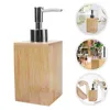 Dispenser di sapone liquido decorazione a mano bottiglia ricaricabile in legno in legno cucina di bambù per lavare la lozione percorsi