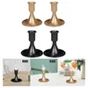 Candle Holders 2x Pillar Candlestick Holder Iron For Fireplace Festivals Dining Room