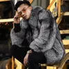 Mens Fur Faux Luxury Winter Warm Jackets Men Furry Coats Outwear For Black Coat Drop Delivery Apparel Clothing Outerwear DHU2R