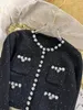Vestes féminines 2024 Veste d'automne Industrie lourde Texture à paillettes de soie Bright Silk Advanced Court Fashion Socialite Coat Jirt