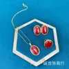 Xizang Jewelry Tibetan Tricnic Jewelry Turquoise مجموعة طبيعية نصف ثلاث قطع لون الحفاظ على مجوهرات الطلاء الكهربائي