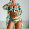 Set baskı seksi bikinis 2024 mayolar kadın mayo push up kadın plaj yüzme aşınma mayoları takım elbise Brezilya bikini havuz bater