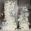 Dekorativa blommor lyx 5d röd rosa bröllop bakgrund blommor arrangemang ros hortensia rad dekor party båge golv boll