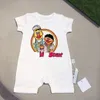 Summer Baby Girl Rompper Lindo Cartoon Bear Impresión de lujo Mompers de algodón puro Jumpsuos de bebé recién nacidos para niñas Niños Ropa de niños