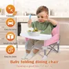 Baby fällbar bärbar matstol med tallriks säkerhetsbälte Barnstrandstol Camping Barn Bekväm matning Baby 240424