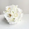 Wedding Flowers Bouquet Bride Bridesmaids White Silk Orchid Roses Artificial Bridal Bouquets Marriage Accessories Decor