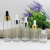 Opslagflessen 40 ml heldere glazen fles bleken druppel etherische olie serum toner spot verwijdering vloeistof hyaluronic huidverzorging cosmetica