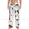 Maschile maschile da uomo pajama casual pantalone lungo la cintura elastica simpatica per cani simpatici pantaloni da casa accoglienti