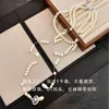 Designer Lin Zhou Saturn Necklaces Pearl Beaded Diamond Tennis Necklace Woman Silver Plating Triple Chains Vintage Trendy Style Jewelry Gift Light Luxury