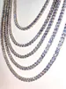Bling Iced Moissanite Tennis Necklace Chain Mens Womens 14k White Gold 3mm Tjock 16- 24 tum Choker blir inte nackgrön
