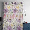 Cortina Pastoral de verano con hojas de plantas Cortinas transparentes para la sala de estar de dormitorio Ventana Voile Kids Tulle