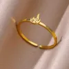 Pierścienie opaski Pierścień ze stali nierdzewnej używany do damskiej akcesoria biżuterii proste retro dekoracja księżyca w kształcie serca Płomienie Krzyżowe Pierścień Regulowany Q240427