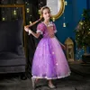 Детская девочка Rapunzel платье дети запутанные замаскированные карнавальная принцесса костюм для вечеринки по случаю дня рождения одежда 210 лет 240424