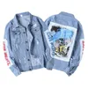 Patchwork Letter Brodery Jackets Mens Hip-Hop Harajuku College Coats Loose Causal Chic Denim Outcoats Spring Par 240415