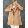 Herenpakken zomer dubbele borsten elegante vrouwen sets solide kleur op maat casual hoogwaardige vrouwelijke blazer zakelijke kantoor dame outfit