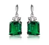 Silver Color 925 Emerald Jewelry أقراط للنساء Peridot Mystic Jade Bizuteria Gemstone Garnet Emerald Drop Strains Female19839279
