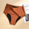 Calcinha feminina no meio do arranha-céu menstrual menstrual 4 camadas absorventes à prova de vazamento Culotte alongada