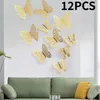 12pcs Hollow Butterfly Yaratıcı 3D Duvar Çıkartması DIY Pencere Cam Etiketleri Modern Sanat Ev Parti Dekorasyonları Hediye 240424