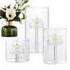 Bandlers Glass Doalight 3pcs Clear Votive Tea Lights Solder pour les centres de table de fête de mariage