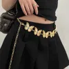 Waist Chain Belts Turquoise inlaid womens butterfly metal waist chain Fashion embellished dress superior simple body chain