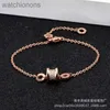 Bangles de designer de Blgarry, de alto nível, BLGARRY STERLING SLATA S925 Little Red Man Bracelet 18K Rose Gold Casal Casal Small Waist Full Diamond With Brand Logo