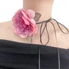 Кокер стильный ткань цветочный колье украшения модный кулон уникальный орнамент шеи