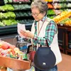 Sacos de armazenamento Bolsa de malha portátil vegetal respirável com alça de alça de mercearia lavável fruta oca de algodão e cesta de vegetais