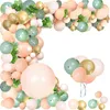 Dekoracja imprezy 146pcs retro zielona skóra nagi różowy złote balony baby shower ślub łuk girland zestaw Blush Ballon urodziny