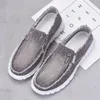 Casual schoenen heren canvas zachte zool niet-slip sneakers werken rond teen comfortabele slip op loafers sapato masculina